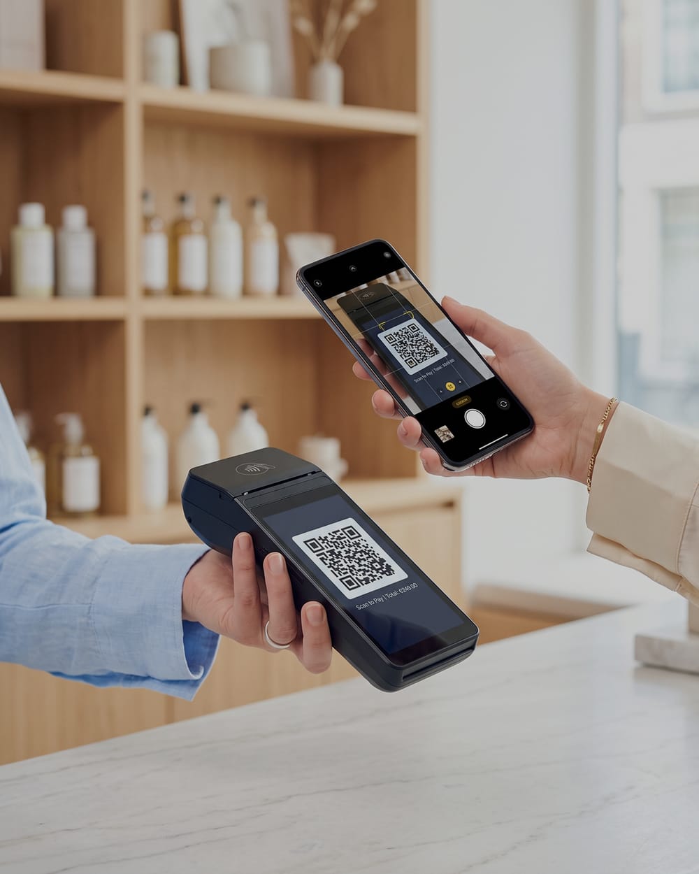 Paysera POS virtualios kasos programėlės ekranas telefone